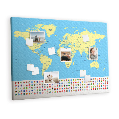 Pin board Vintage world map