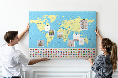 Pin board Vintage world map