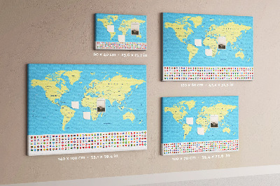 Pin board Vintage world map