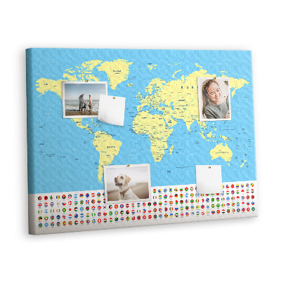 Pin board Vintage world map