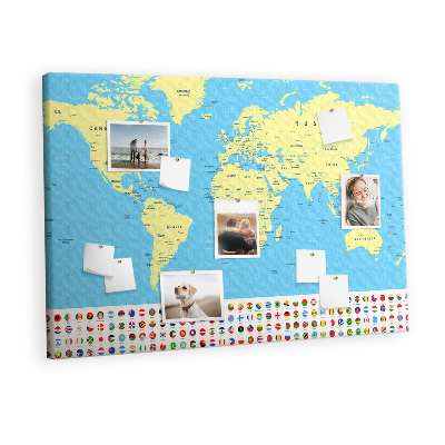 Pin board Vintage world map