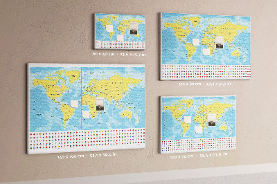 Pin board World Map and Flags