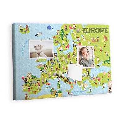 Pin board World map with flags