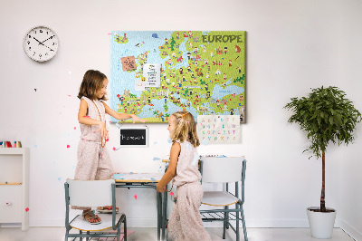 Pin board World map with flags