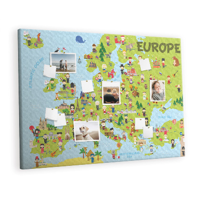 Pin board World map with flags