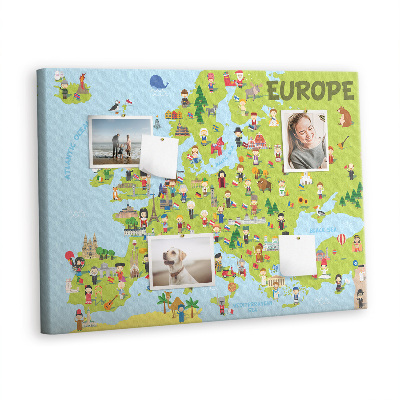 Pin board World map with flags