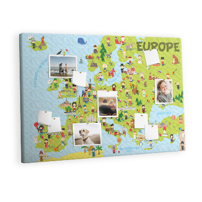 Pin board World map with flags