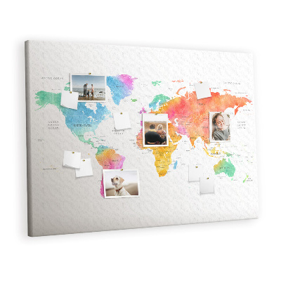 Pin board Watercolor map