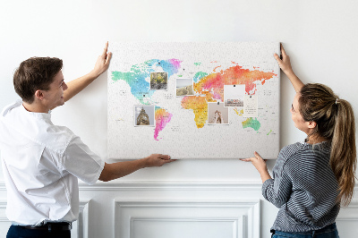 Pin board Watercolor map