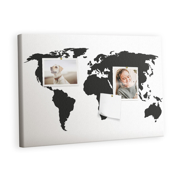 Pin board Black world map