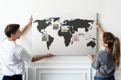 Pin board Black world map