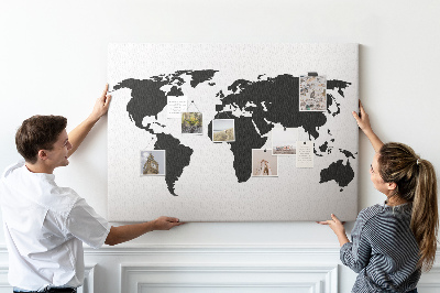 Pin board Black world map