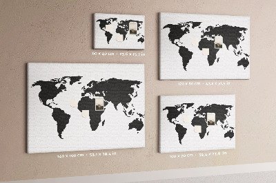 Pin board Black world map
