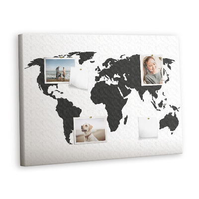 Pin board Black world map