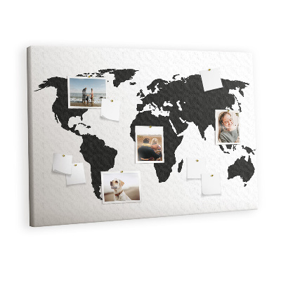 Pin board Black world map