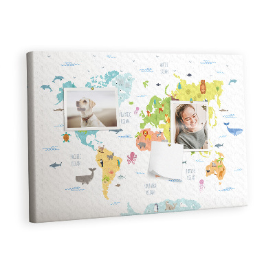 Pin board Animal world map