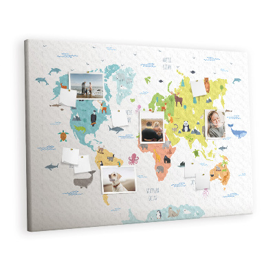 Pin board Animal world map