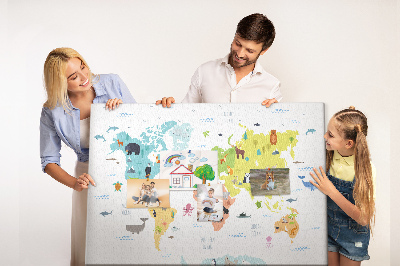 Pin board Animal world map