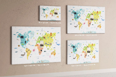 Pin board Animal world map