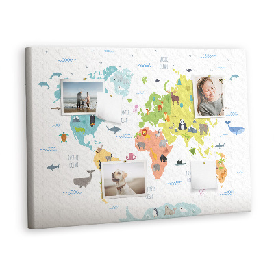 Pin board Animal world map