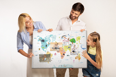 Pin board Animal world map