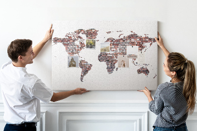 Pin board Bricks world map