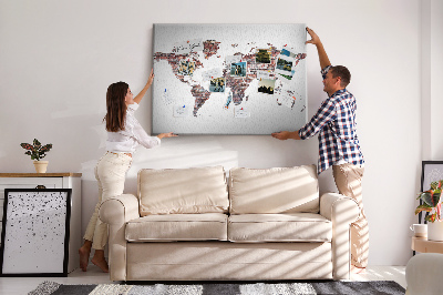 Pin board Bricks world map