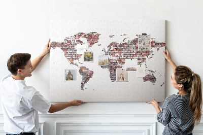 Pin board Bricks world map