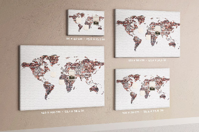 Pin board Bricks world map