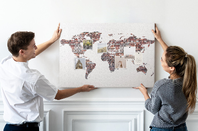 Pin board Bricks world map