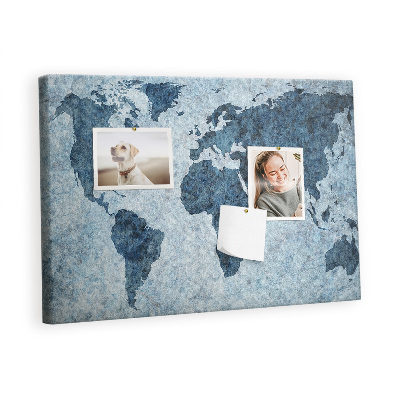 Pin board Painted world map