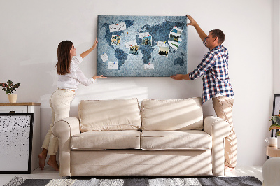 Pin board Painted world map