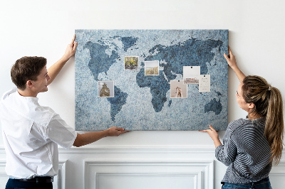 Pin board Painted world map