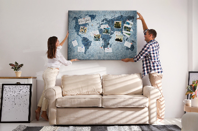 Pin board Painted world map