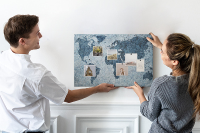 Pin board Painted world map