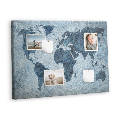 Pin board Painted world map