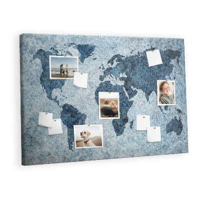 Pin board Painted world map