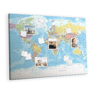 Pin board Detailed world map