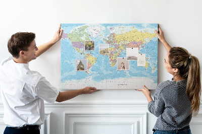 Pin board Detailed world map