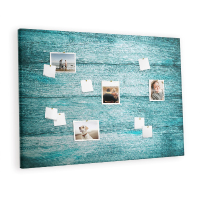 Memo cork board Blue old wood