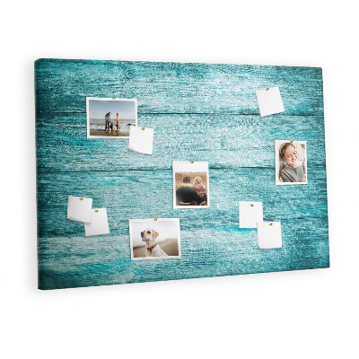 Memo cork board Blue old wood