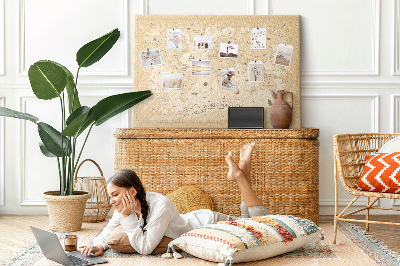 Decorative corkboard Vintage world map