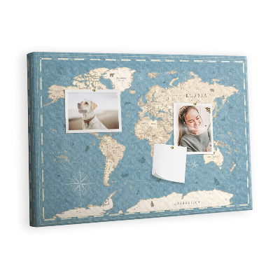 Decorative corkboard Old-style map