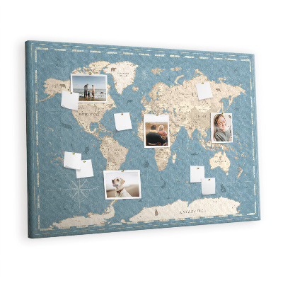 Decorative corkboard Old-style map