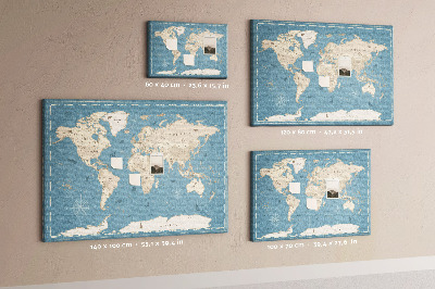 Decorative corkboard Old-style map