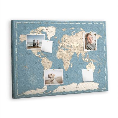 Decorative corkboard Old-style map