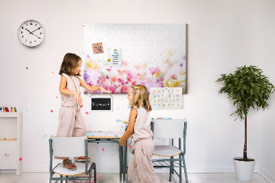 Decorative corkboard Flowers in meadow