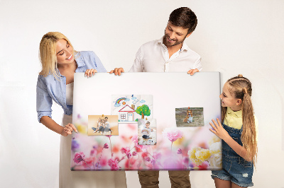 Decorative corkboard Flowers in meadow