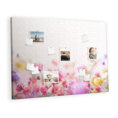 Decorative corkboard Flowers in meadow