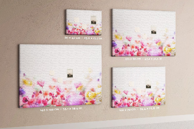 Decorative corkboard Flowers in meadow